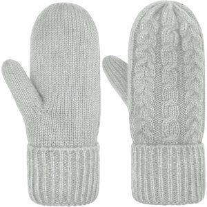 Women's Winter Gloves Warm Lining Cozy Wool Knit Thick Gloves